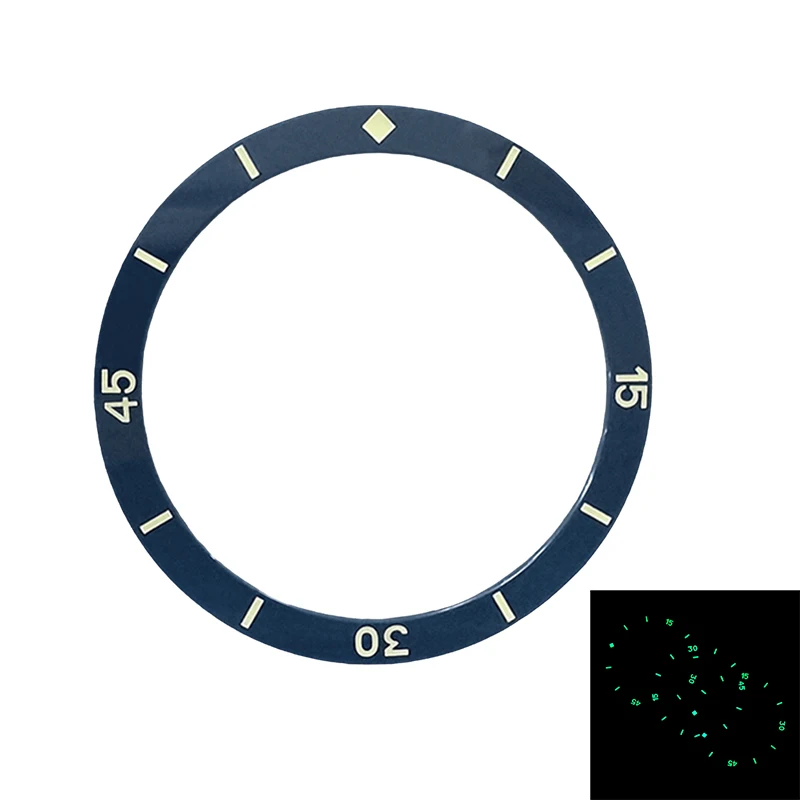 

38mmx31.7mm SKX007 Flat Luminous Ceramic Bezel Insert Fits SKX007 SKX009 SRPD Watch Cases NH35 NH36 Watch Bezel Insert Ring Part