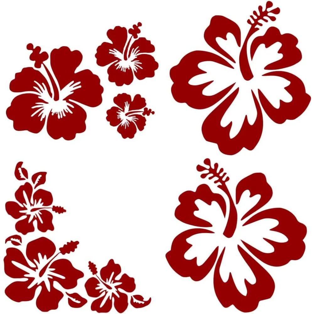 ملصق لاصق لسيارة على شكل زهرة الكركديه، ملصق PET مقاوم للماء، ملصق ممتص الصدمات للسيارة، ملصق تزيين خارجي للسيارات - الأفضل