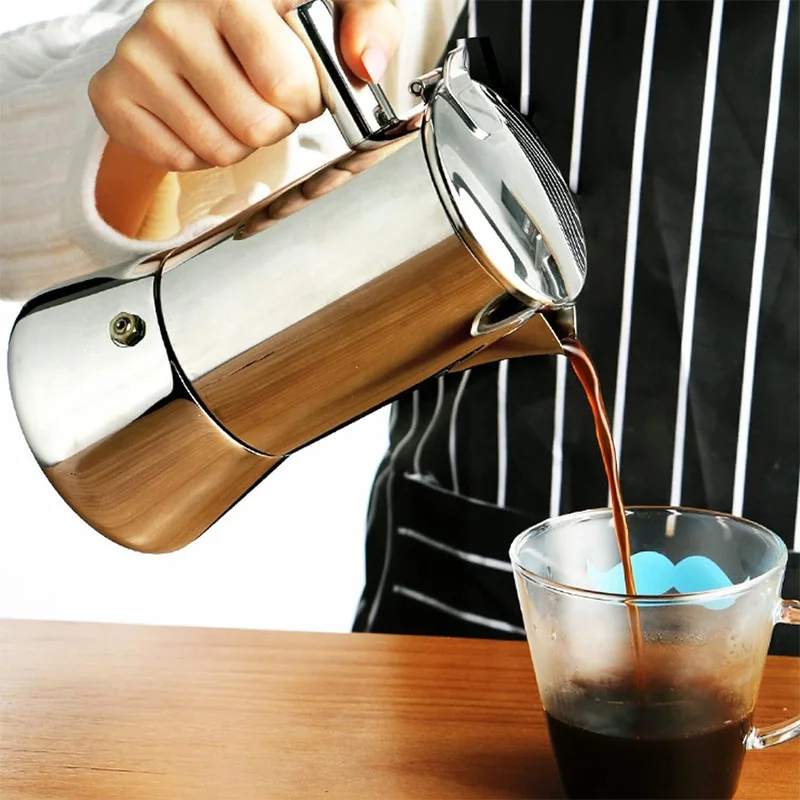 Factory Wholesale Premium Stainless Steel Moka Coffee Pot | Induction & Stovetop Compatible Espresso Percolator