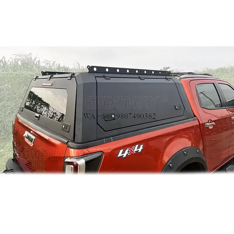 wmwmnu for New Hilux 4x4 Pickup Truck Aluminum Alloy Bed Canopy High Cover Waterproof Folding Locking Tail Box