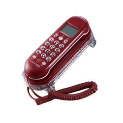 Stylish Crystal Base Corded Wall Mountable Telephone B365 Mini Fixed Landline Phone LCD Display Caller Redail Functions