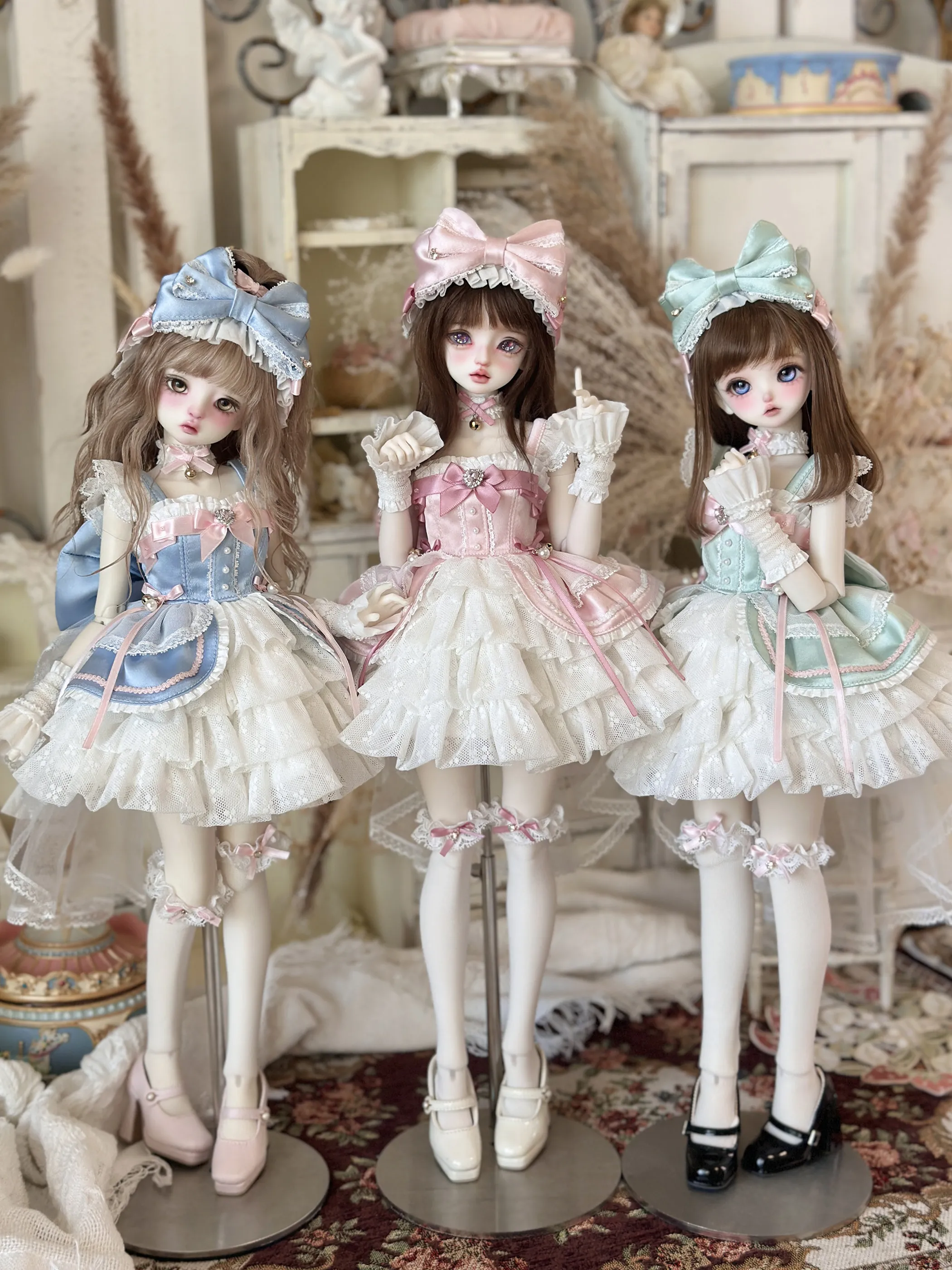 JadeShine Bjd Doll Clothes 1/4 Sweet Lolita Doll Outfit Ribbon Gift Box Dress Full Set Fit BJD MDD 1/4 Points Girl Doll Ready