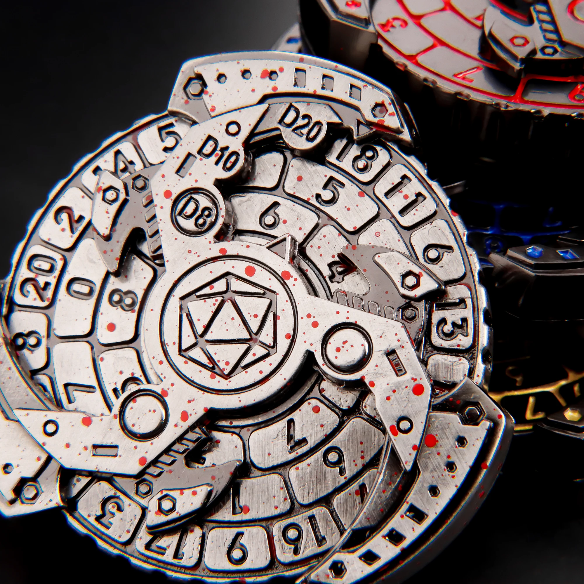 

Набор кубиков Spinner DND, набор кубиков Gyro Gear 7-в-1, металлические кубики Rogue Dice Spinner для Dungeons And Dragons, набор кубиков D And D