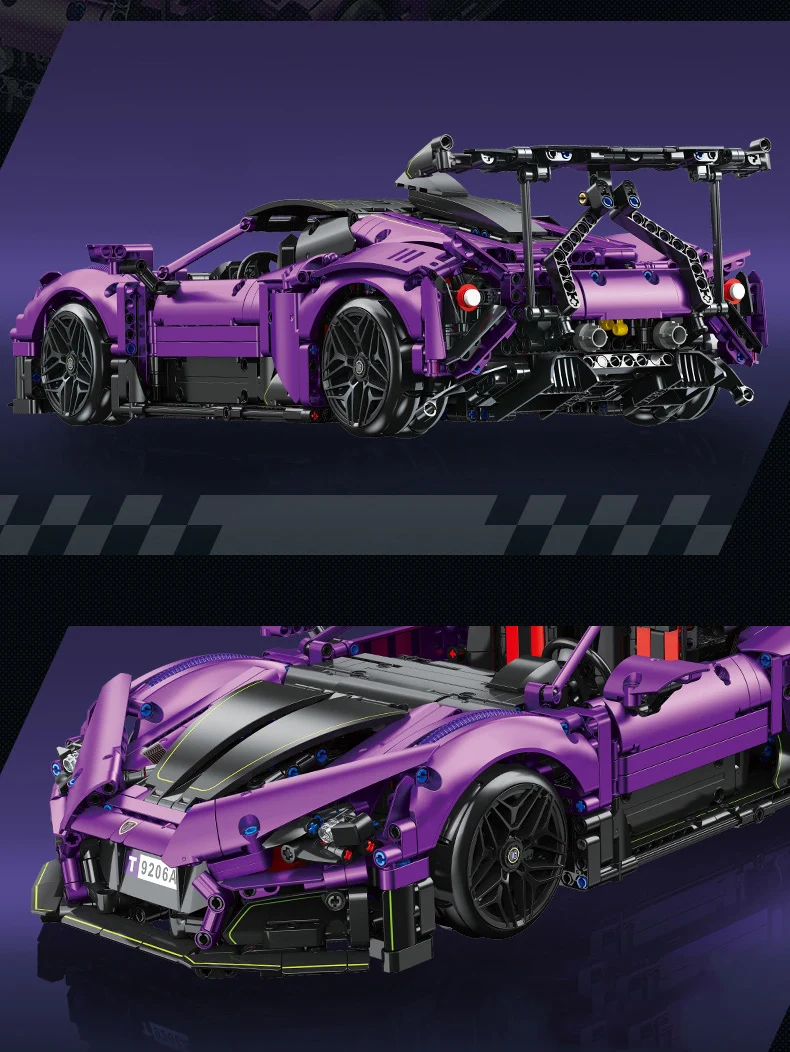 Technisches 1:10 Maßstab Fahrzeug-Rennbausatz Senna GTR Konzept Supersportwagen-Modell Supercar RC Spielzeug Konstruktionsbaustein – Detail 2