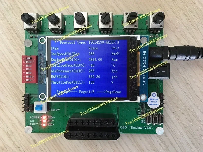 English Version Vehicle OBD Simulator ECU J1939 Simulator ELM327 Testing and Development