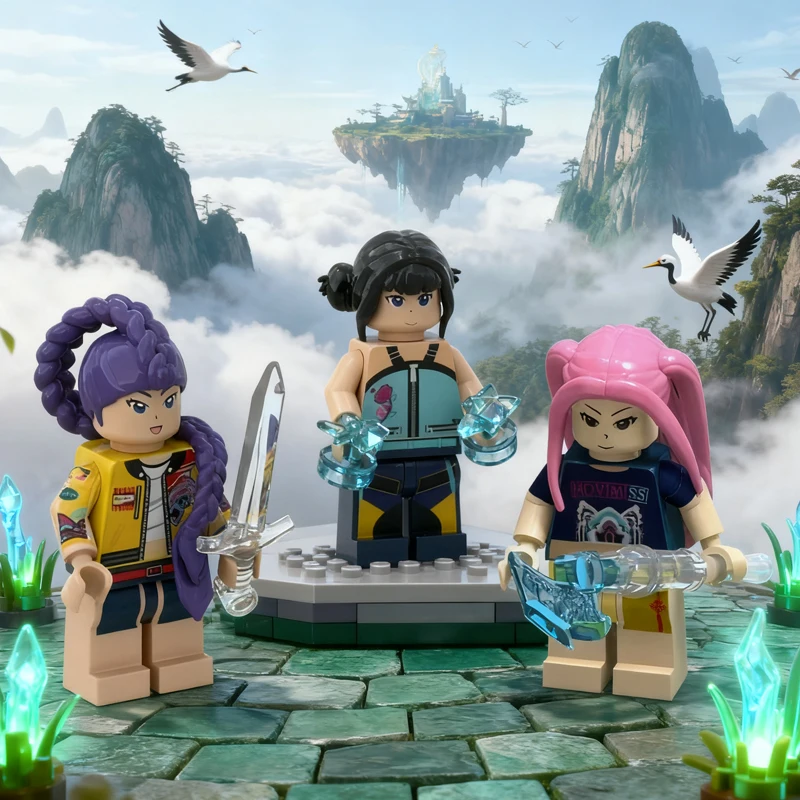 

MOC Bricks KPop Demon Hunters Series Mila Zoe Lumi~~Figures Model Assembled// Building Blocks Children's Toys Plastic Doll#@&