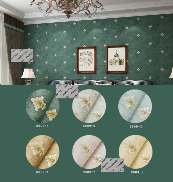 

0.53*10Meter/Pack American Rural Non-self-adhesive Non-woven Wallpaper Wall Paper Living Bedroom Country Side 3D Floral
