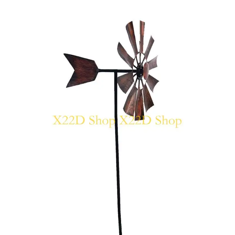 

X22D Iron Flower Windmill Toy Garden Spinner for Windmill Yard Garden Balcony