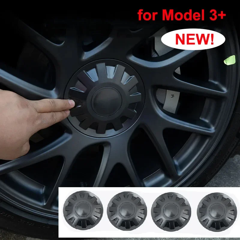 For Tesla Model 3 Highland 2024 18 inch 4pcs ABS Wheel Hub Caps Center Cover Label Lug Nut Decorative Modification Accessories