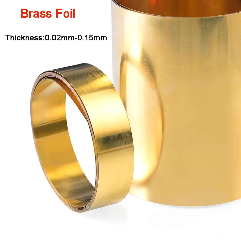 1Pcs Brass Metal Thin Sheet Thick 0.02-0.15mm Width 10-100mm Length 1000mm Brass Skin Brass Foil Foil Plate Metalworking Thick