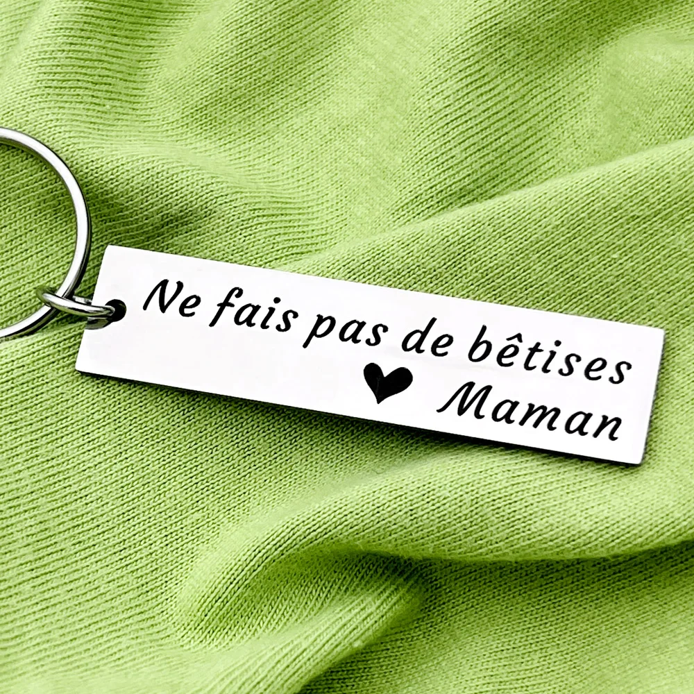 

French Funny Reminder Keychain for Son Daughter New Driver Gifts