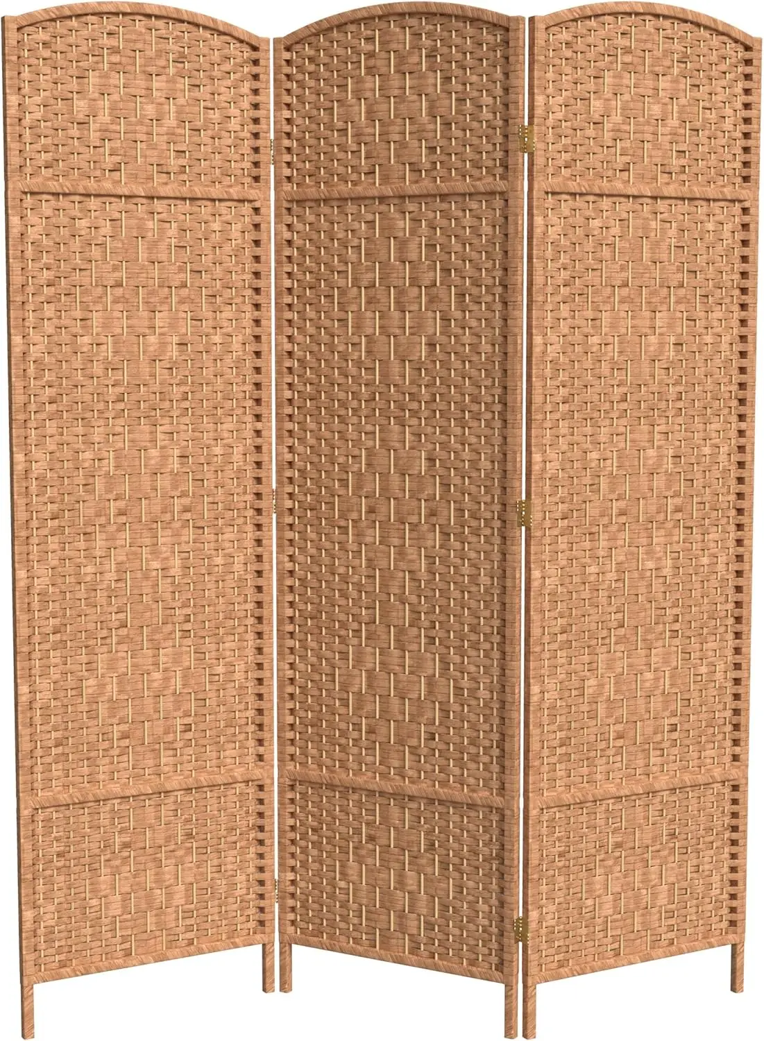 

6 ft. Tall Diamond Weave Fiber Room Divider - Natural - 3 Panel