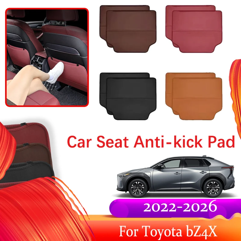 

Car Seat Back Cover For Toyota bZ4X Subaru Solterra EA10 2019-2026 Leather Storage Bag Pocket Seat Kid Protector Car Accessories