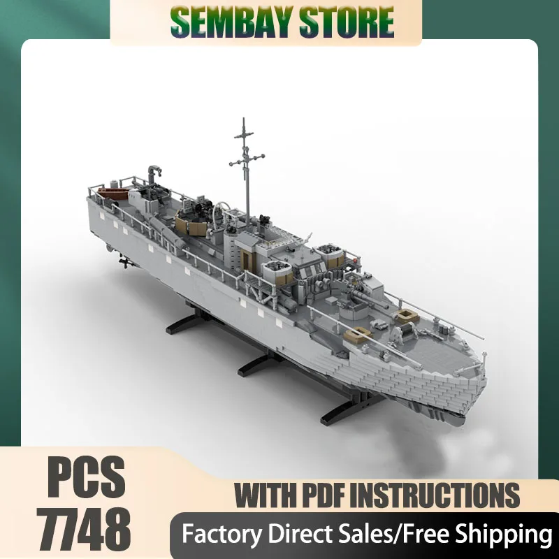 

Warship Model Moc Building Bricks Modular MBT-D /Boat/ww2 Model Technology Blocks Christmas DIY Toy Construction Gifts
