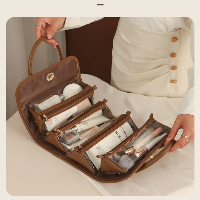 Storage Bag 4-in-1 Cosmetic Bag Travel Toilet Bag Cosmetic Storage Bag High Value 4-in-1 Cosmetic Bag Tiramisu Color