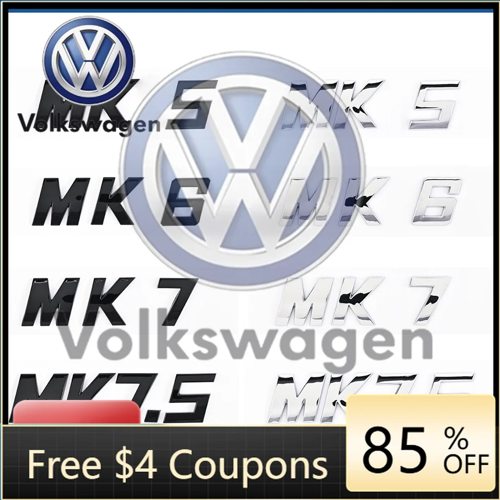 

Наклейка на автомобиль для VOLKSWAGEN VW, 3D-буквы из ABS-пластика, эмблема MK5 MK6 MK7 MK7.5, наклейка-значок для VW Volkswagen GOLF, на крыло или багажник автомобиля.