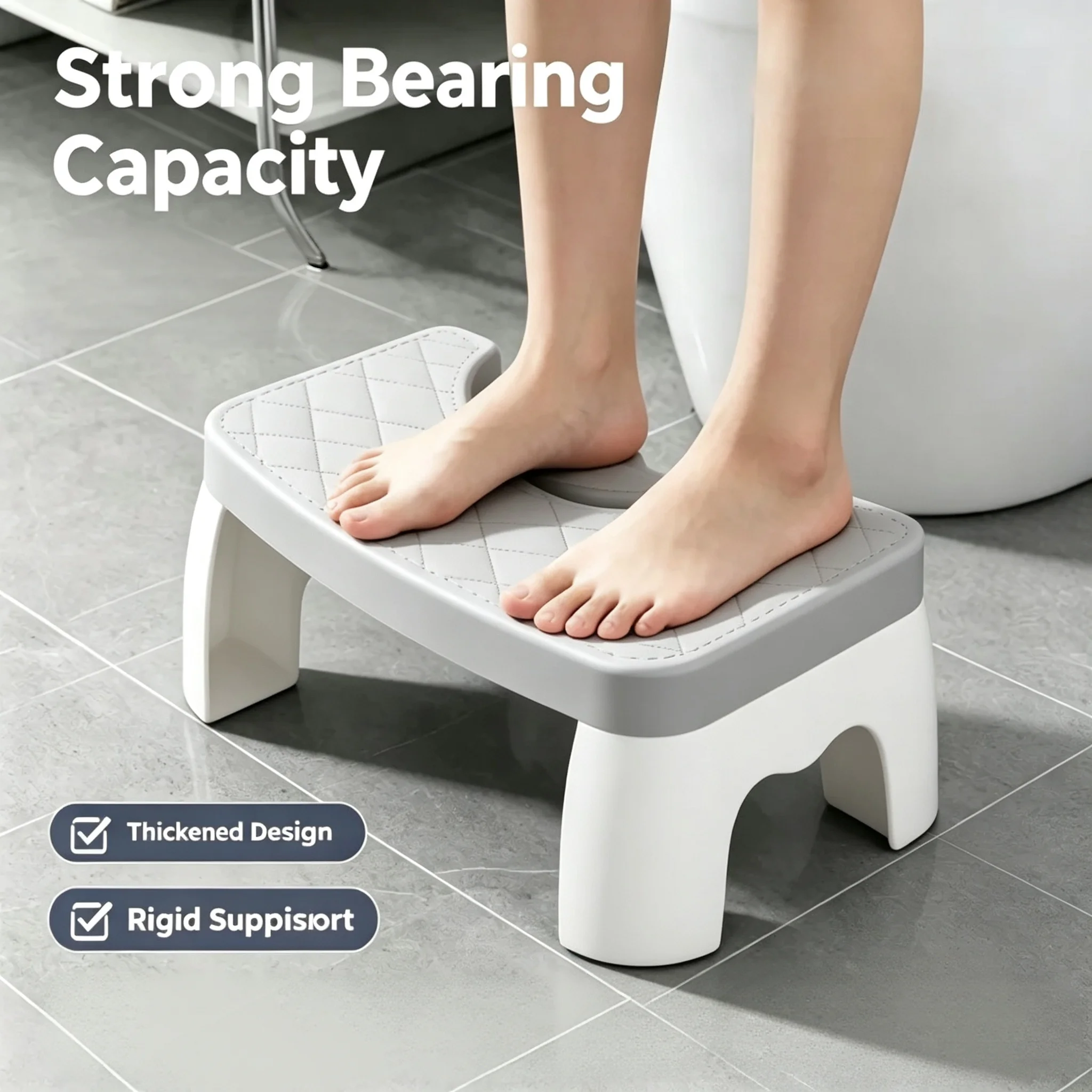Toilet Squat Stool Nonslip Bathroom Potty Step Stool Ergonomic Foot Stool for Constipation Relief Adults Children Pregnant Women
