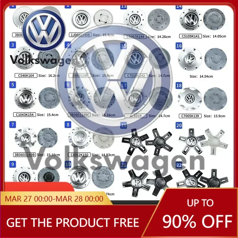 

Emblems For VOLKSWAGEN VW 2025 Hot 4pcs Car Logo Wheel Center Cap Hub Covers Badge For Volkswagen VW 3B0601149 1J0601149B C546K1