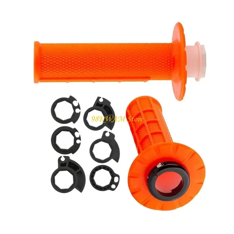 Motorcycle Handlebar Grip Set with Locking Pieces, Textured ABS Design and 22 mm Bore for 125-500 SXF EXC EXCF XCF Grip 68UF