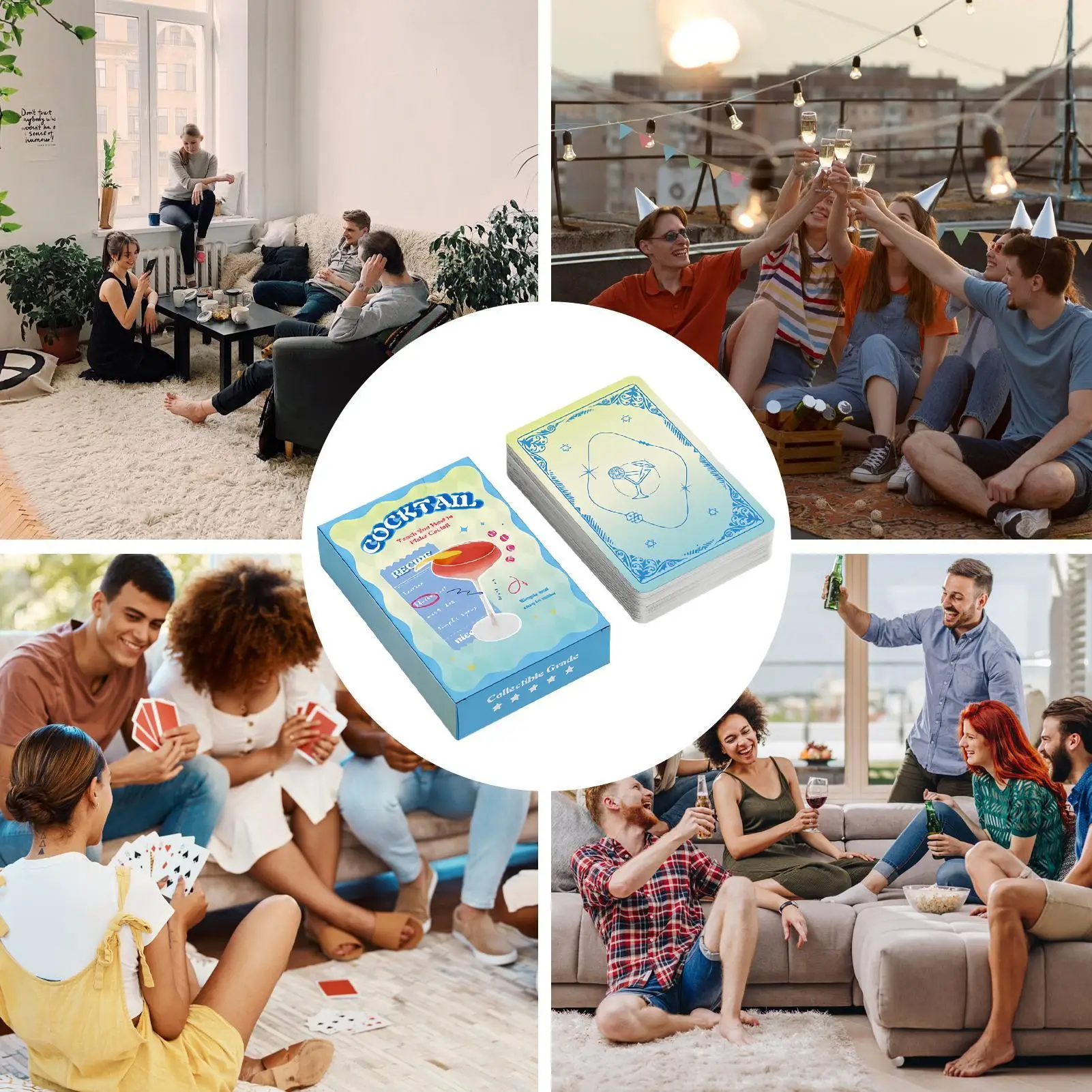 

Cocktail Poker Cards Novelty Colorful Collectible Fancy Playing Cards For Holiday Festival Activities Night Birthdays Family