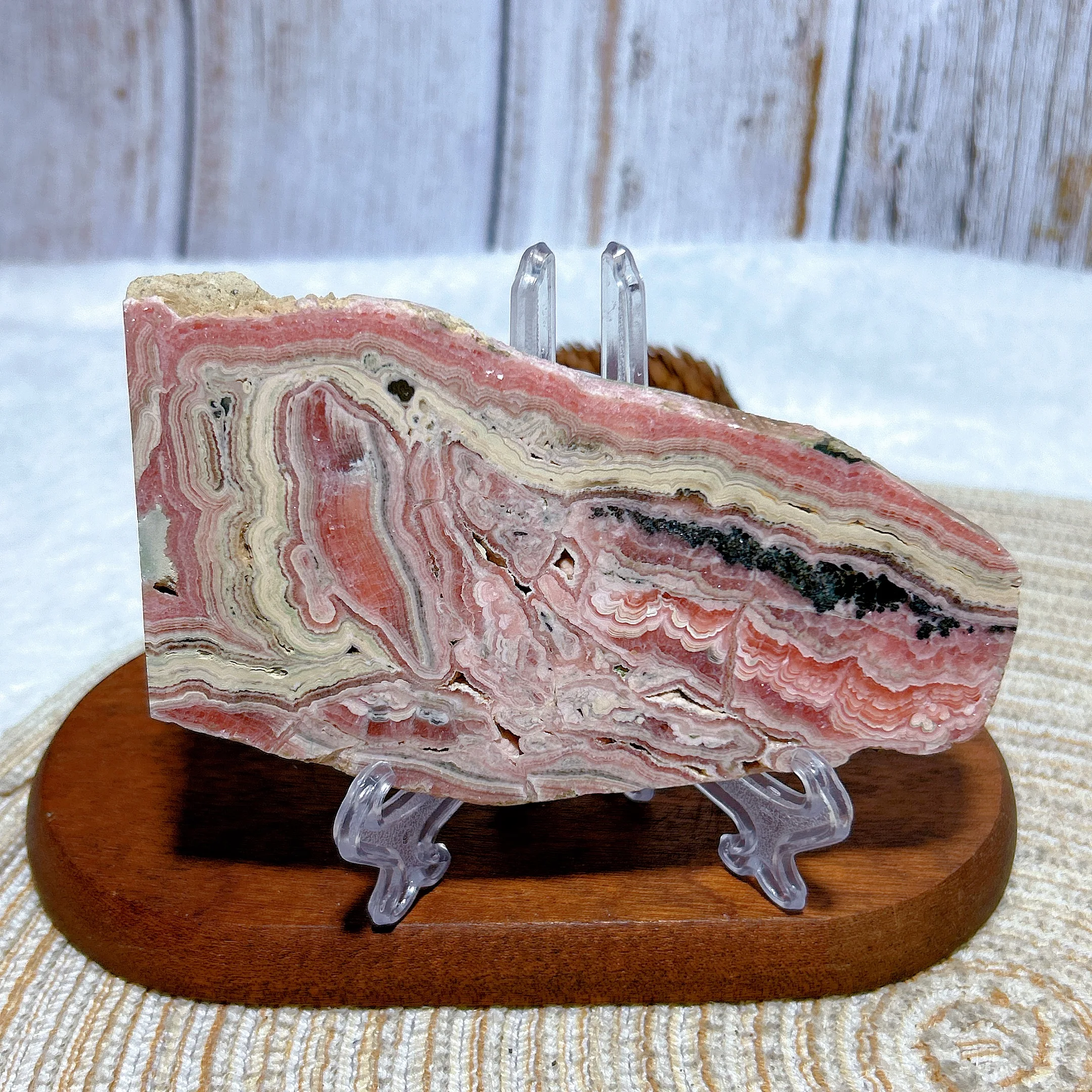 

Healing Natural Crystals Argentina Rhodochrosite Large Slab Slice High Quality Gemstones Mineral Energy Home Decorations Gift