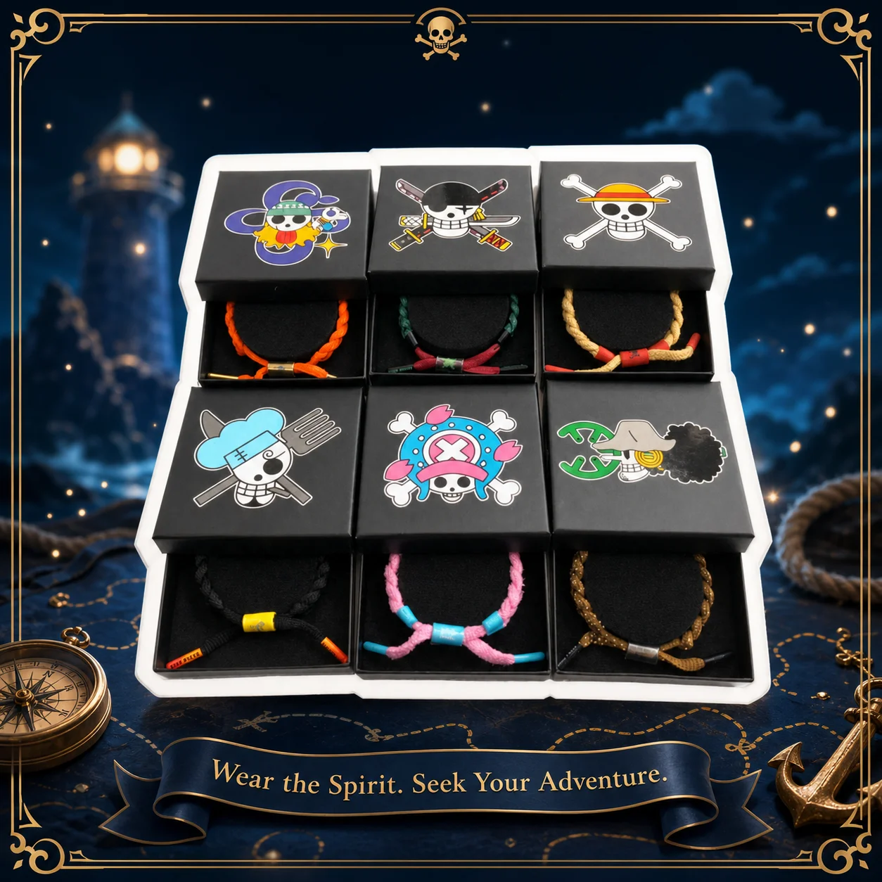 New Arrival One Piece Luffy Ace Zoro Chopper Law Hancock Anime Collaboration Limited Edition Little Lion Bracelet For Men Women