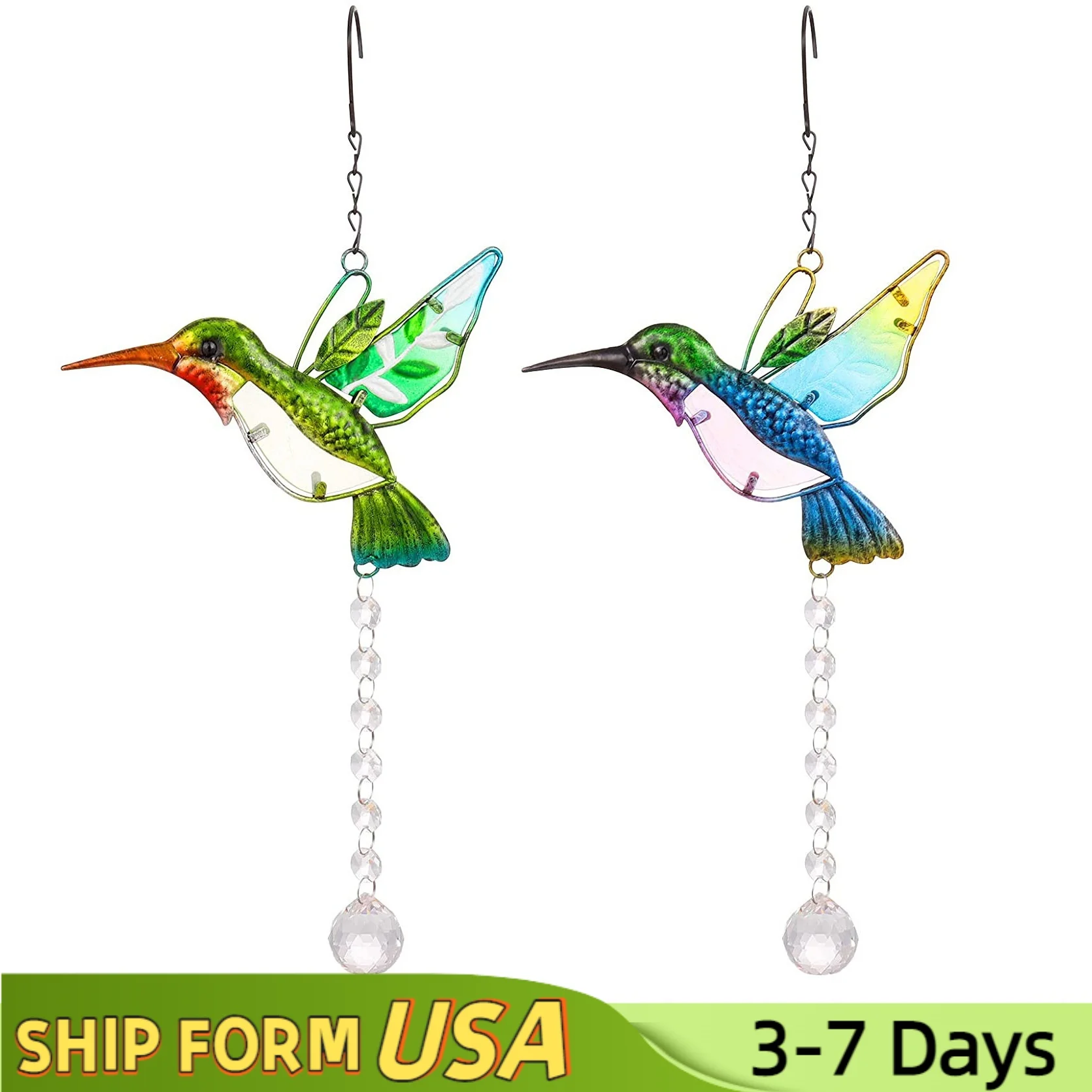 

Креативный красочный хрустальный ловец солнца Колибри украшение окна кулон открытый сад окно балкон окрашенный ловец солнца