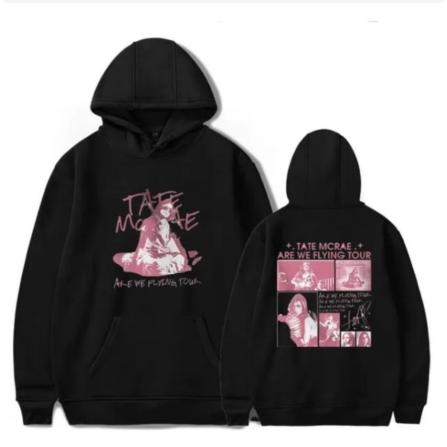 Tate McRae Are We Flying Tour Hoodie Women Men Hooded Sweatshirt Streetwear Oversized Long Sleeve Fashion Harajuku Pullover Tops