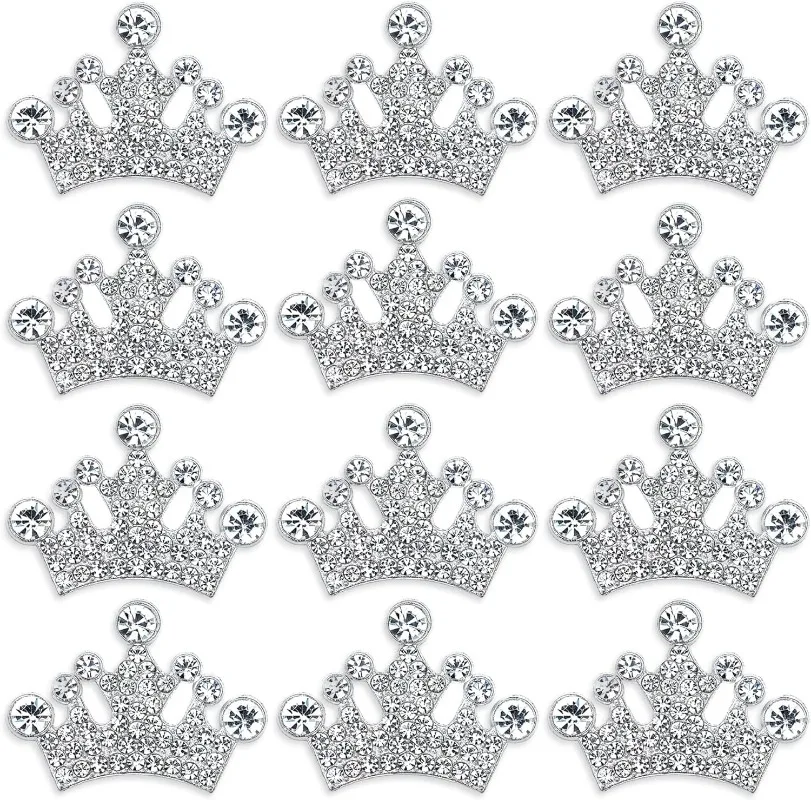 10pcs Crown Jewelry Embellishment for DIY Handmade Hair Accessories Sneakers, Clothes, Party Decor Rhinestone Alloy Appliques