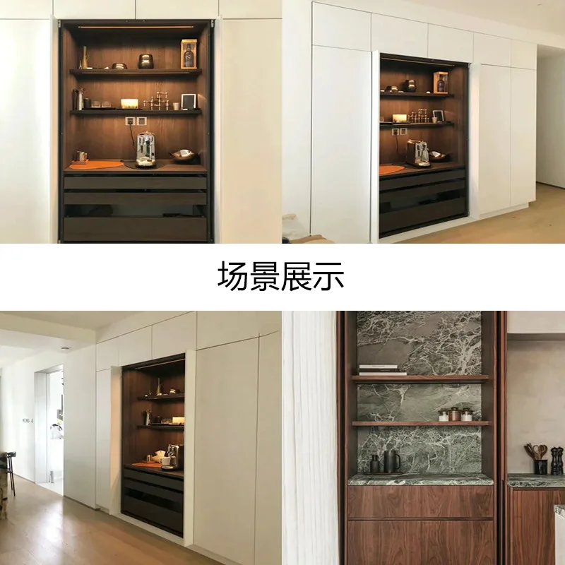 Hidden swing door track clothing cabinet folding butterfly door hardware accessories