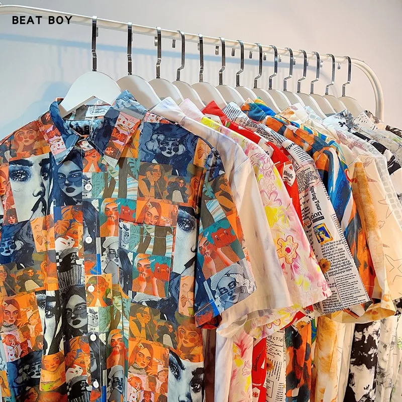 

Retro fiti Print ort Sve irt Loose Casual Design Youthful Feel Summer Top for Men And Women Daily Wear Polyester F...