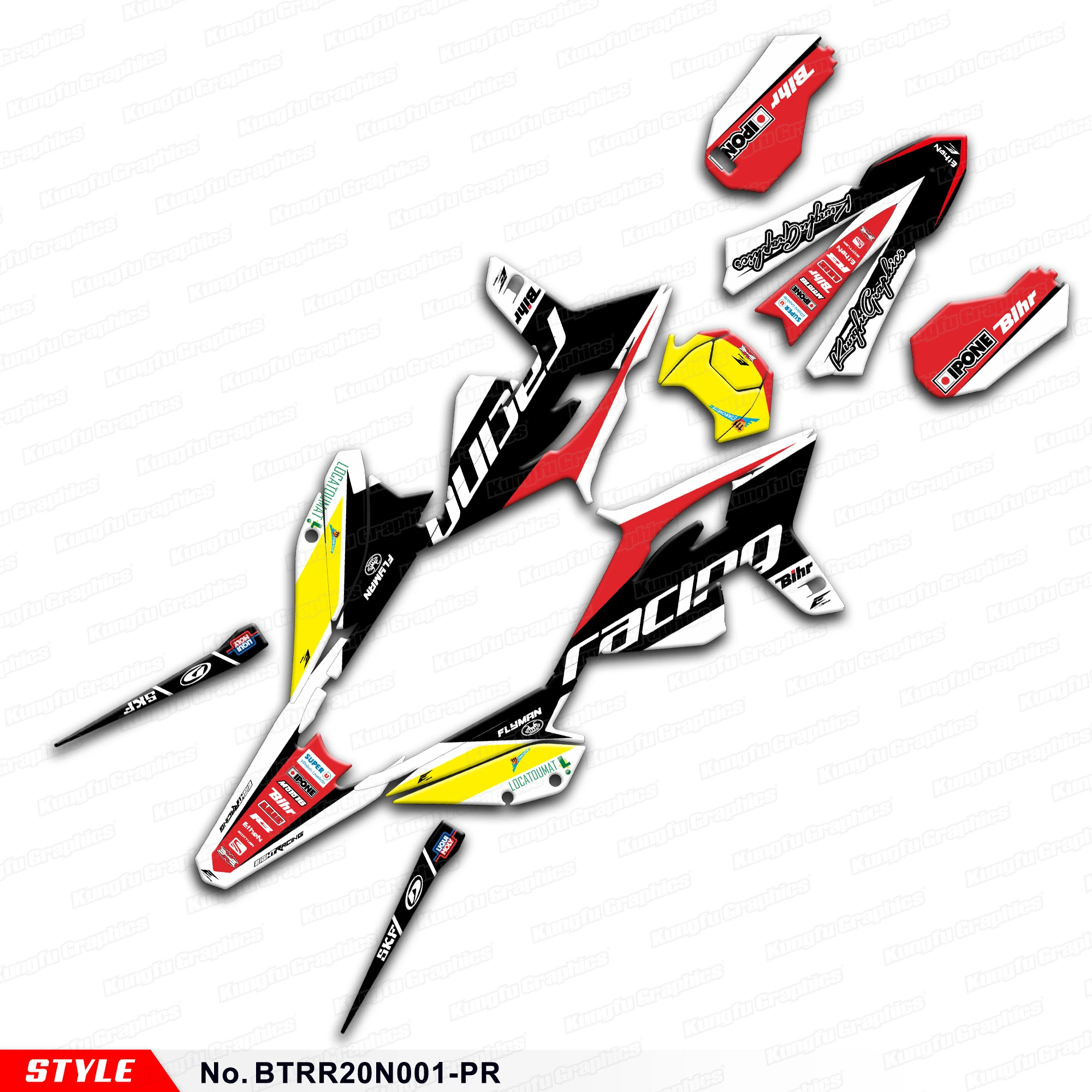 JY RACING Dirtbike Graphic Motorcycle Sticker for Beta RR 125 200 250 300 350 390 430 480 2020 2021 2022 2023 2024,BTRR20N001-PR