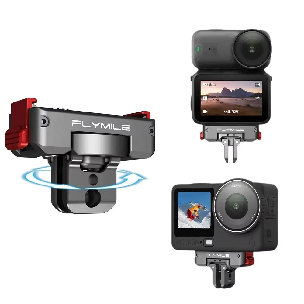 

Rotatable Magnetic Mount Base Quick Release Foldable Metal Adapter Lightweight Aluminum Alloy for DJI Osmo Action 6/Nano
