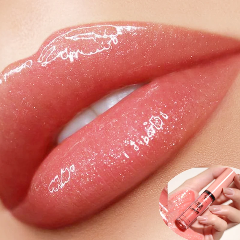 YOUNG VISION Fine Glitter Pearl Gloss Lip Gloss Nourishing Moisturizing Ice Transparent Stacked Lips Lip Glaze