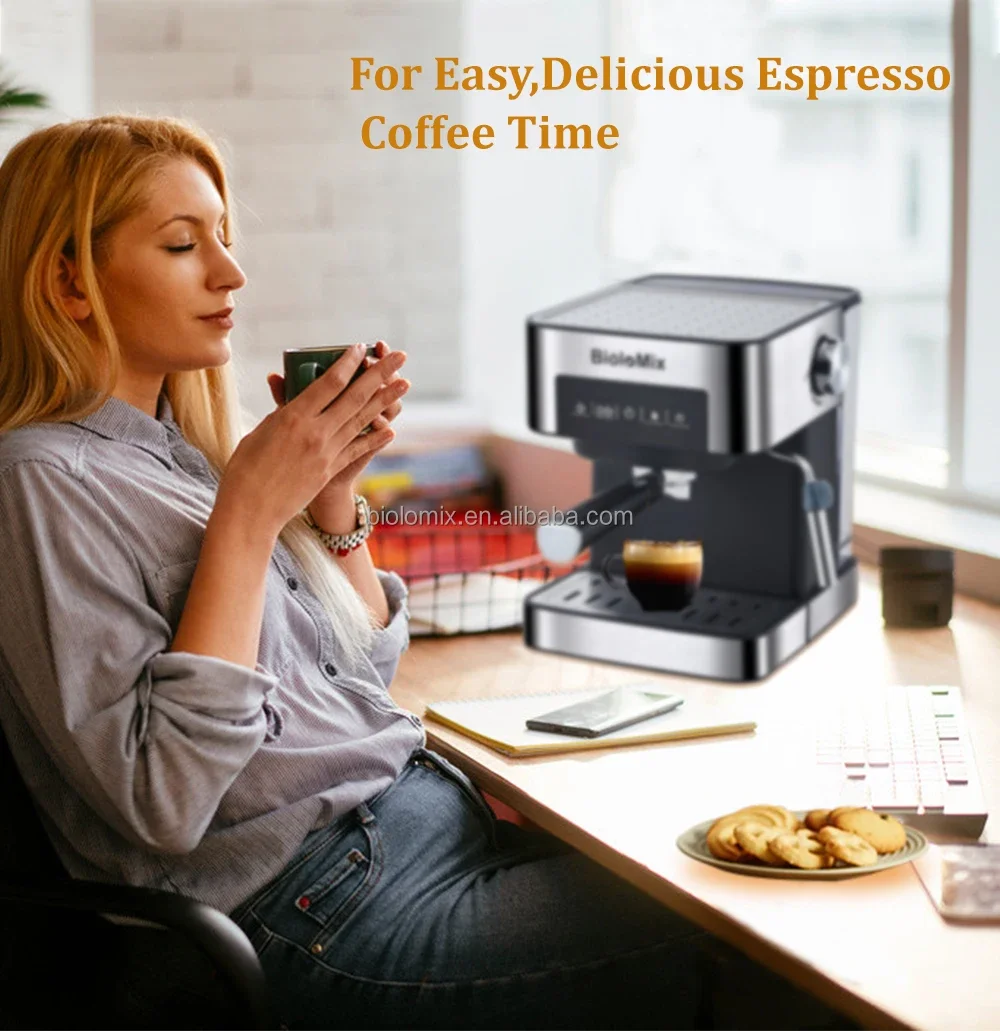 Hotel Commercial Best Expresso Cafetera Coffee Maker Coffee Machine Sepresso with Grinder Espresso 3 in 1 Black Gift Barista
