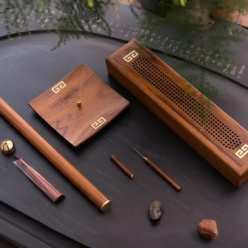 Sour branch wood national style lying incense burner incense insert gift set indoor home office ornament creative gift box