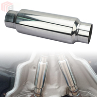 Automotive Exhaust System Muffler Medium Pipe Universal Silver High - quality Stainless Steel Dimensions Outer Diameter 51mm 57m