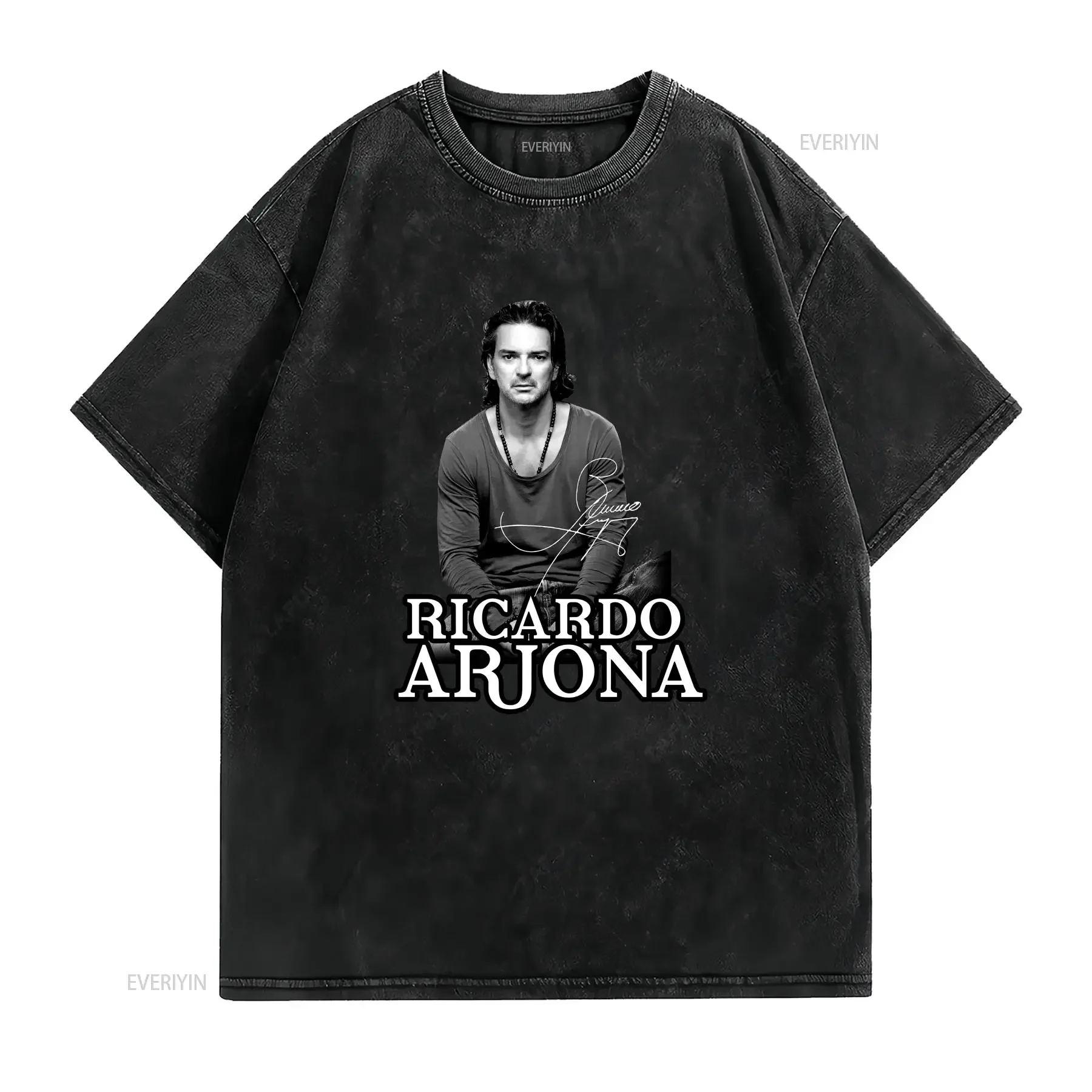 حار ريكاردو أرجونا المغني تي شيرت لمحبي S 4XL A261 خمر غسلها أنيق موضة امتدت مريحة الرسم تنوعا #2