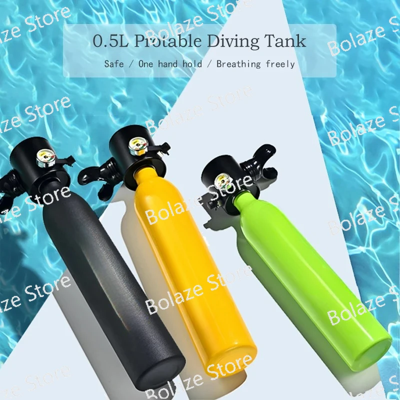 0.5L Litre Lung Tank Snorkeling Mask Hand Pump Scuba Diving Equipment Scuba Diving Tank Full Face Diving Mask