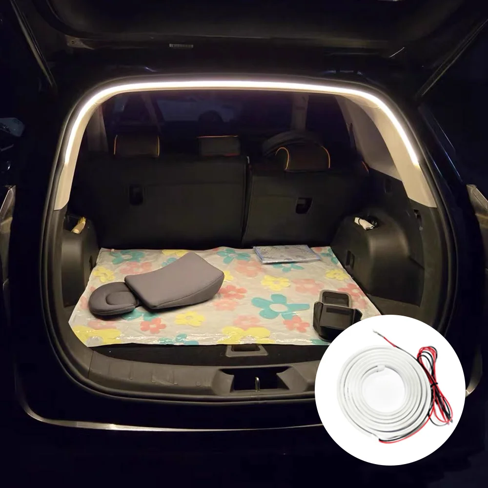 Car Trunk Led Light Strip Waterproof PVC Flexible Ambient Light Strip Automatic on/Off Hidden Installation Universal for Suv Mpv