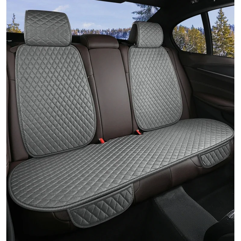 Hot Selling Premium Linen Breathable Universal Car Waist Cushion Set All-Weather Interior Tuning