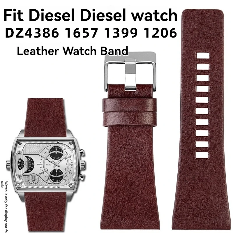 

Watchband For diesel Watches DZ4386 1657 1399 1206 4323 Black Band22mm 24mm 26mm 27mm 28mm 30mm 32mm Genuine Lea-ther Strap
