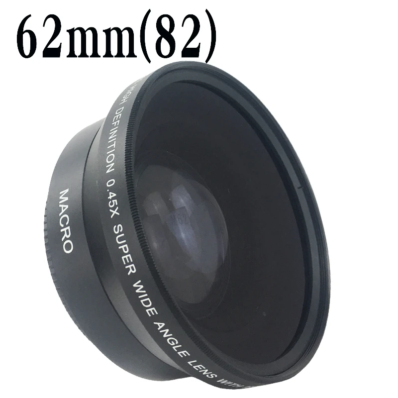 Camera Filters 62mm 0.45X Wide Angle Lens With Macro Converter 0.45X Adapter Resolution Deluxe Digital Lenses for DSLR Camera