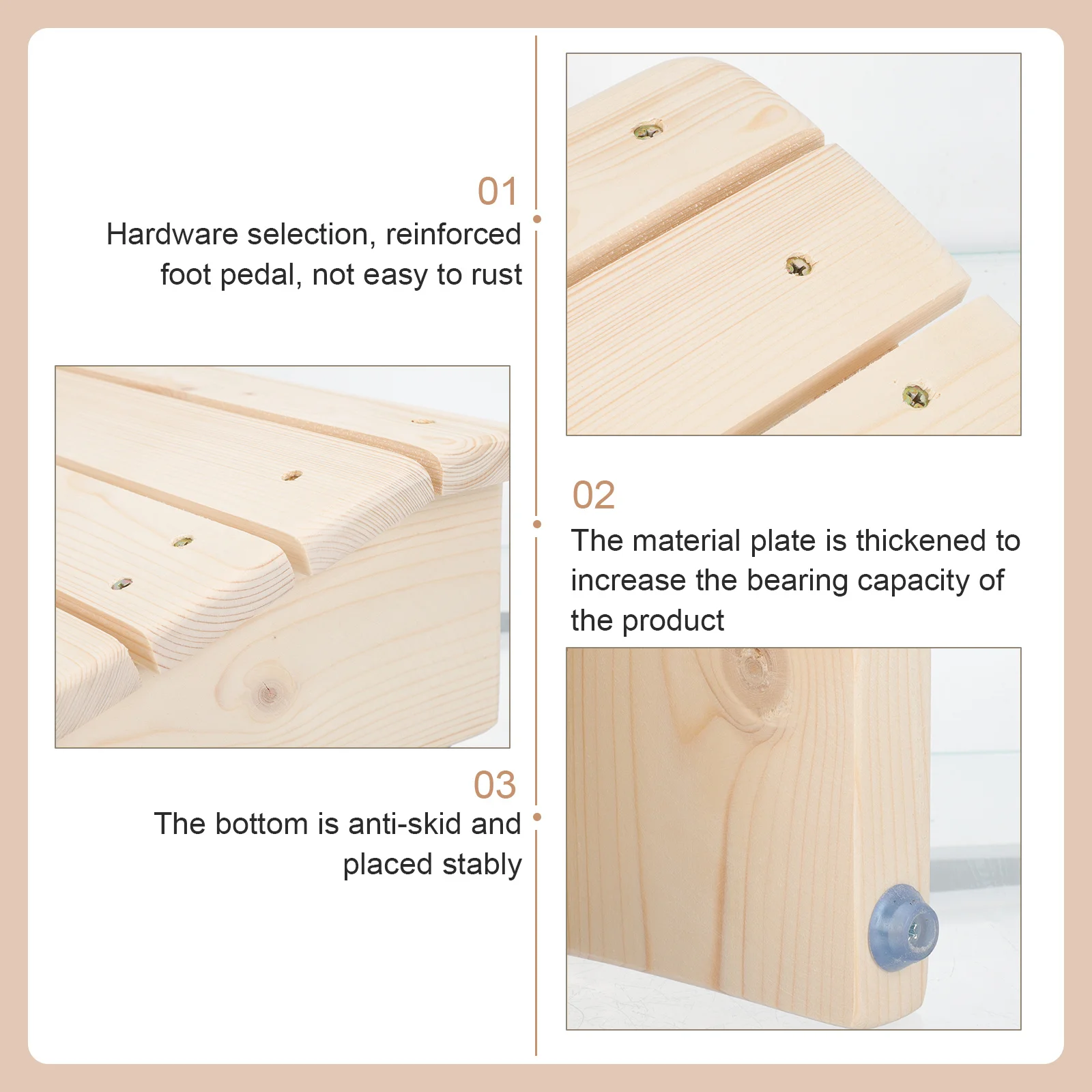 

Wooden Foot Stool Convenient Size Slanted Footrest for Office Home Use Under Desk Foot Rest for Back Neck Comfort