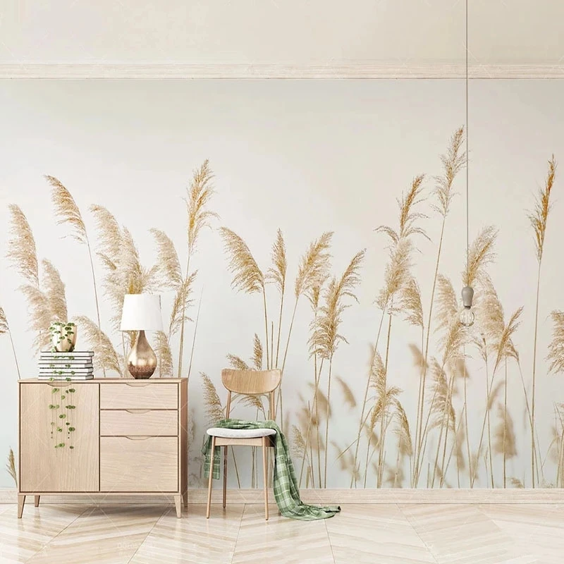 

Customized Nordic Style Reed 3D Plant Wallpaper Modern mural Living room sofa TV background wall bedroom restaurant wall fabric