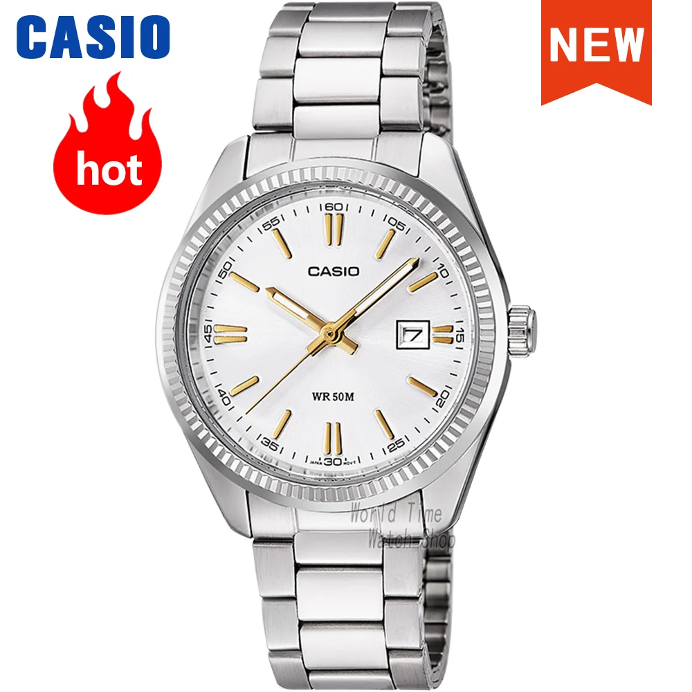 Casio-Conjunto de relógio de pulso de quartzo impermeável feminino, marca superior, luxo, relógio feminino, esporte