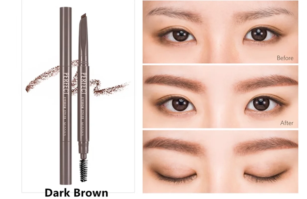 MISSHA Perfect Eyebrow Styler Auto Type Eyebrow Pencil Liner Kit 0.15 + Refill Rotatable Eye Tattoo Pen Korean Cosmetics