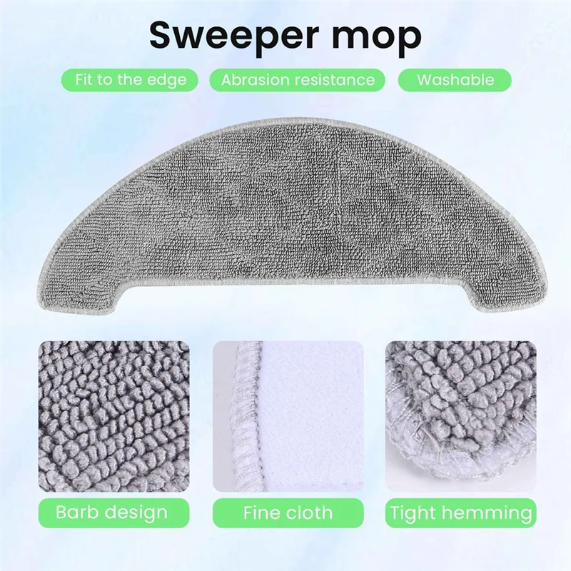 VIOMI S9 로봇 진공 청소기 액세서리 용 가정용 부품 14PCS 메인 브러시 사이드 브러시 필터 걸레 천 먼지 봉투