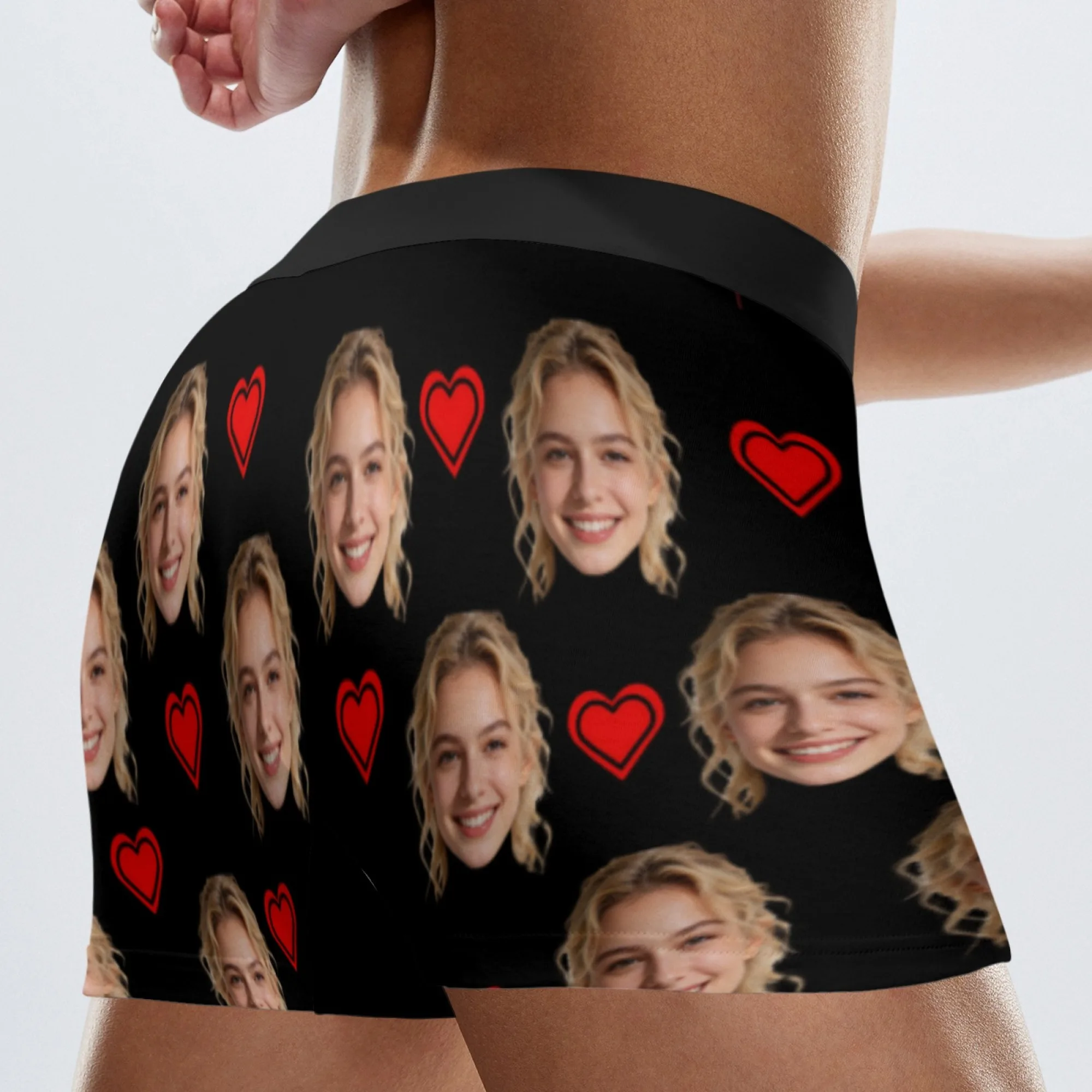 Personalized facial photos customized underwear  flat cornered men's Valentine's Day gift for husband  anniversary gift for fath view 4