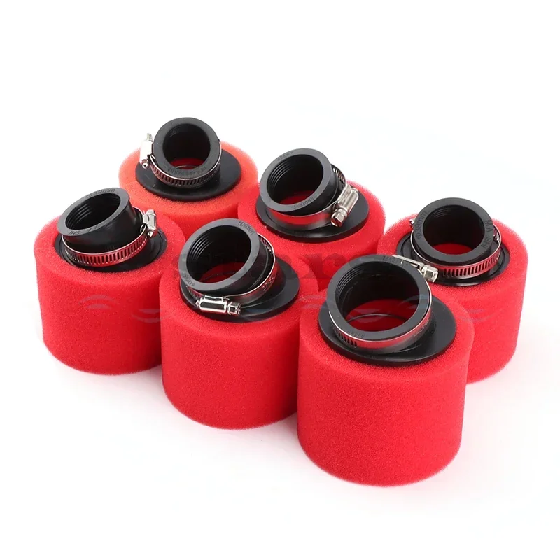 35mm 38mm 42mm 45mm 48mm Bend Elbow Neck Foam Air Filter Sponge Cleaner Moped Scooter Dirt Pit Bike Motorcycle RED Kayo BSE